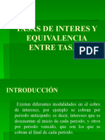 Tasas de Interes y Equivalencia Entre Tasas