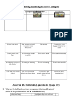 Sort The Following According To Correct Category Acceptable Behavior