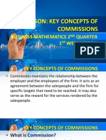 Business Mathematics 2nd Quarter 1st Week Lesson Key Concepts of Commissions