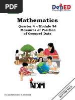 Mathematics: Quarter 4 - Module 34 Measures of Position of Grouped Data