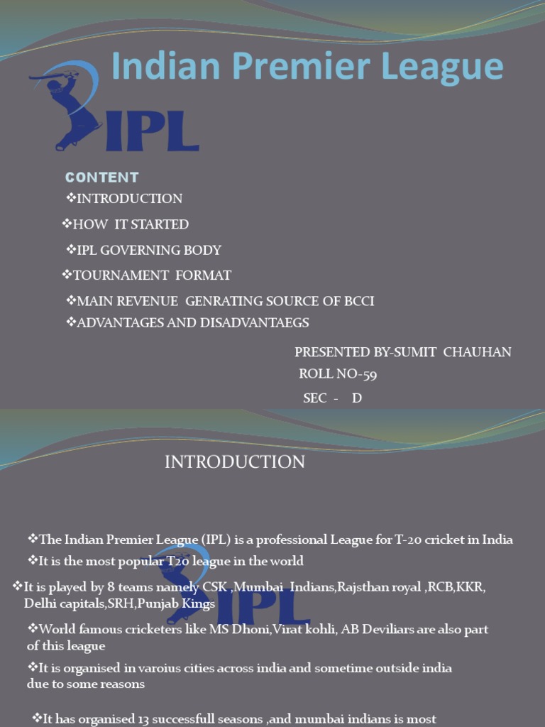 Overview of the Indian Premier League | PDF | Cricket | Cricket ...