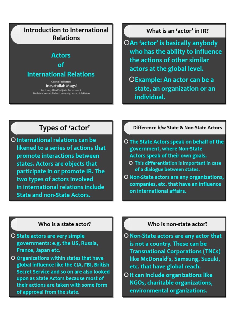 State vs Non-State Actors in IR | PDF | International Relations ...