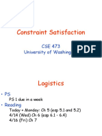 Constraint Satisfaction: CSE 473 University of Washington