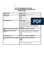 Faculty of Business and Law PG Module Reassessment Information AUGUST 2020