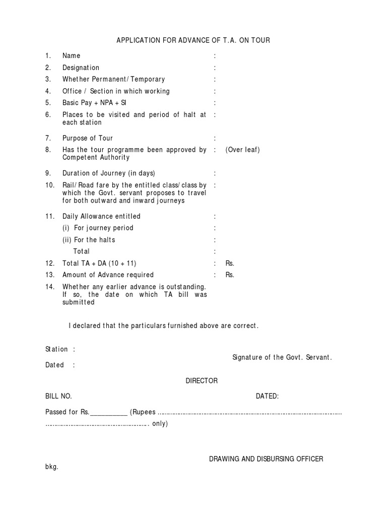 tentative tour programme format