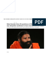 2021.05.25 Baba Ramdev Fires 25 Questions at IMA, Asks 'Is There Any Allopathic Medicine To Turn Cruel Person Kind 5pp.