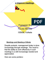 How To Improve Meetings: Premasish Roy Faculty Member ISB&M, Kolkata