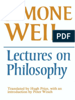Weil, Simone - Lectures On Philosophy (Cambridge, 1978)