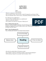 Reading: Sample Test 1 Time: 12 Minutes Number of Tasks: 3 Part 1: Social Interaction (3')