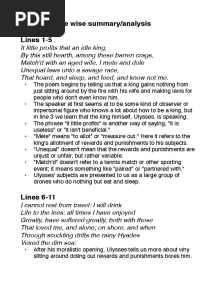 ULYSSES Line Wise Summaryanalysis