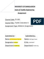 Green University of Bangladesh Department of Textile Engineering Assignment