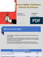 Human Rights Violations-Johnson & Johnson: Presented By: Submitted To