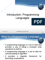 Introduction: Programming Languages: July 31, 2021 VBU/MBA/Kujur/CAM/U I/CPL 1
