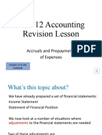 Year 12 Accounting Revision Lesson on Accruals and Prepayments