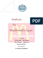 Analysis For Macdonald'S Egypt: Present by