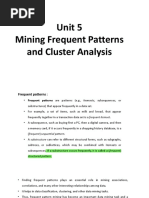 Unit 5 Mining Frequent Patterns and Cluster Analysis