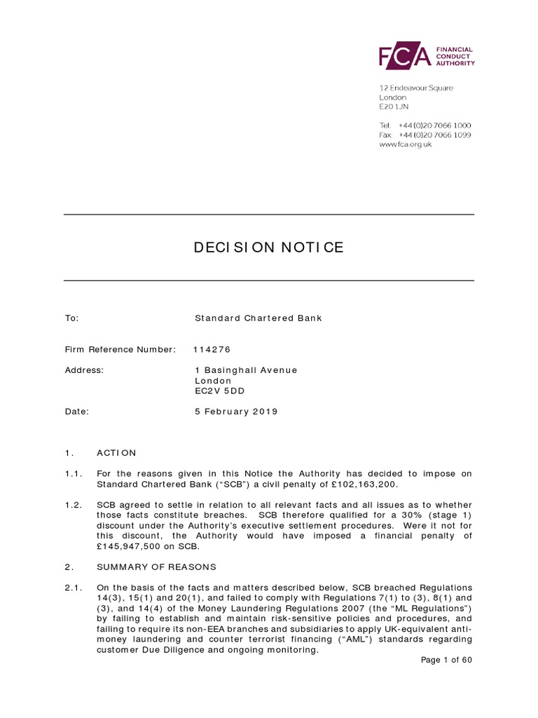 Standard Chartered Bank 2019 PDF Money Laundering Terrorism Financing