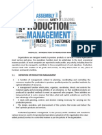 Module 1: Introduction To Production Management