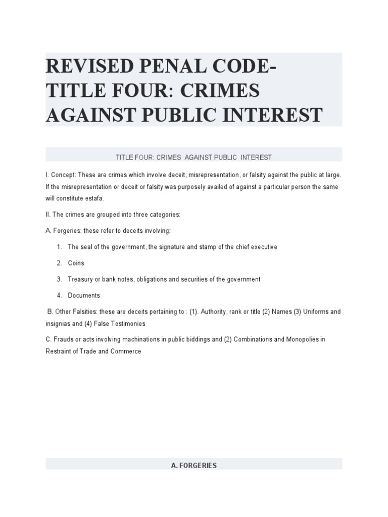 Revised penal code falsifications pdf forgery auction