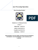 Polymer Processing Operation: "Sheet Extruding Machine"