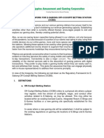 Regulatory Framework For E-Sabong Off-Cockpit Betting Station (OCBS)
