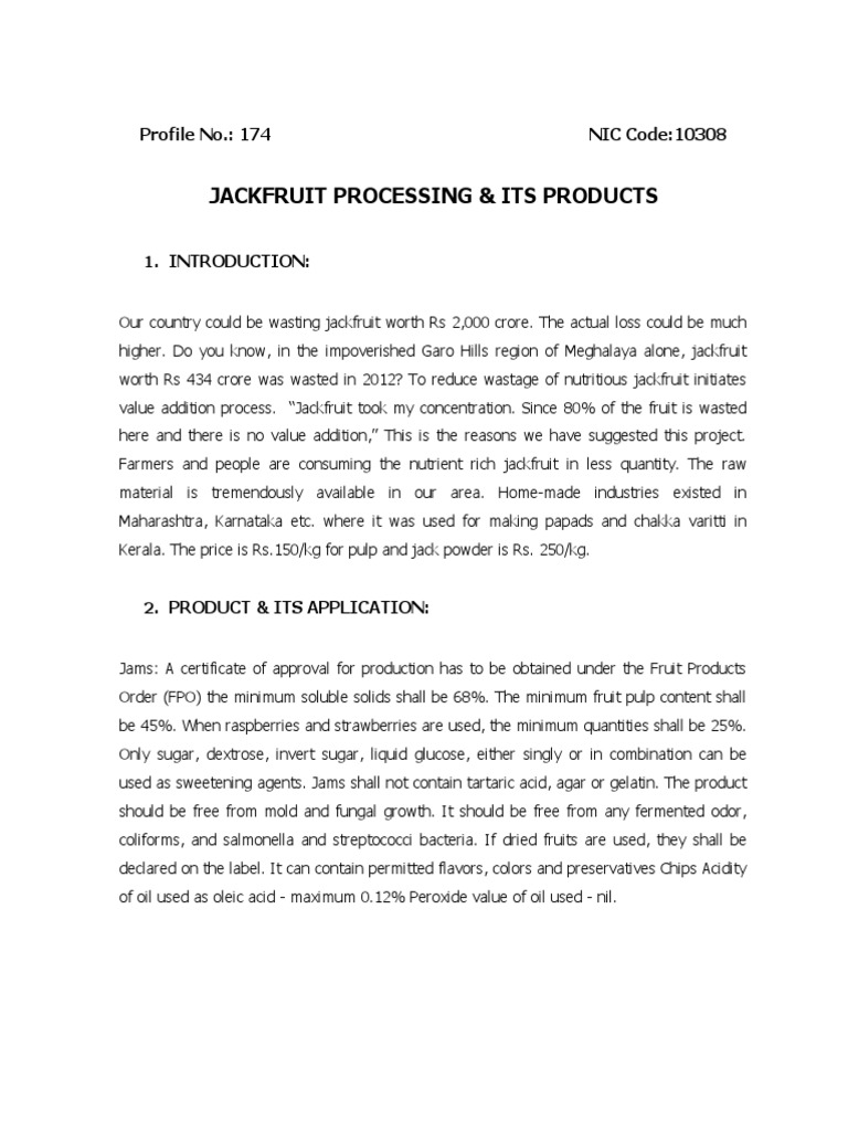 Jackfruit Processing Project Overview | PDF | Fruit Preserves | Foods