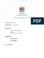 Theory Assignment On Java: Course Code: Course Title