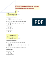 Metodo de Cramer. Ejercicios