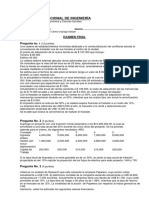 UNIVERSIDAD NACIONAL DE INGENIERÍA Facultad de Ingeniería Económica y Ciencias Sociales 31 de julio del 2021 Curso: Finanzas I Alumno: EXAMEN FINAL