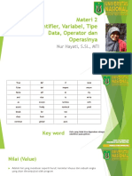 Materi 2 - Identifier, Variabel, Tipe Data, Operator Dan Operasinya