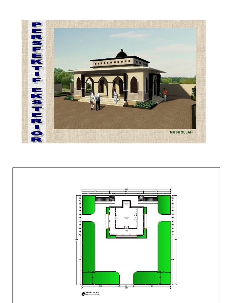 Denah dan Detail Mushollah Cor Beton | PDF | Nature