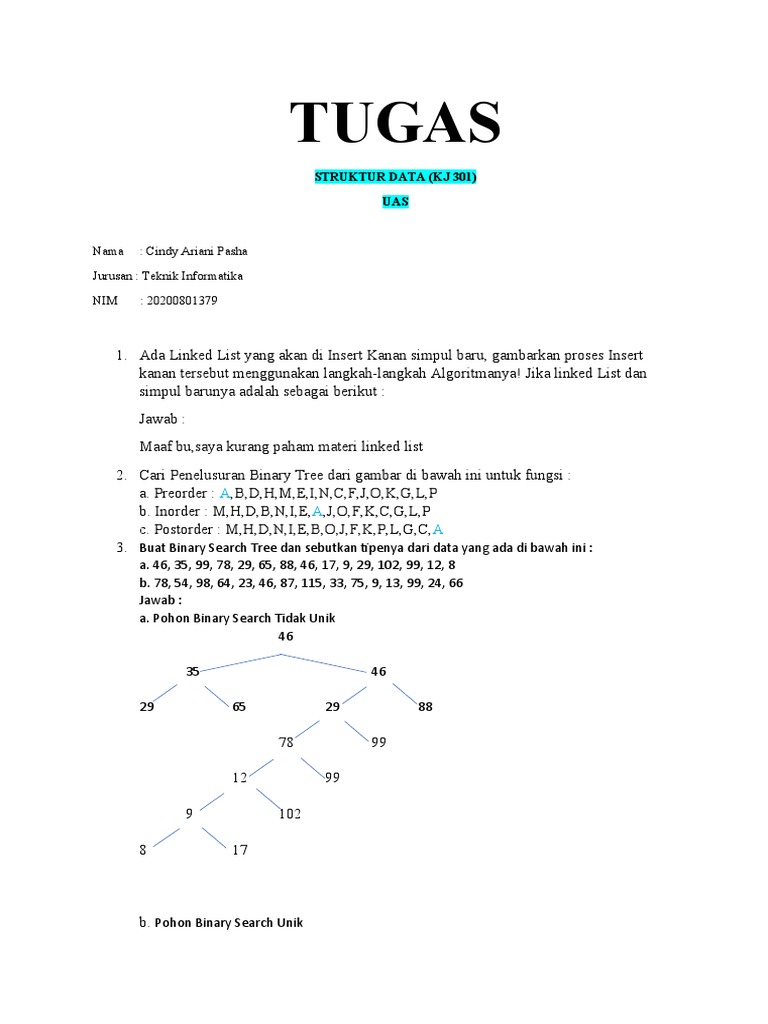 Struktur Data: Linked List & Binary Tree | PDF