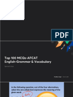 Top 100 MCQs-AFCAT English-Grammar & Vocabulary