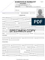 Specimen Copy: Ramaiah Institute of Technology