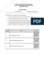 Electronics Engineering Projects List