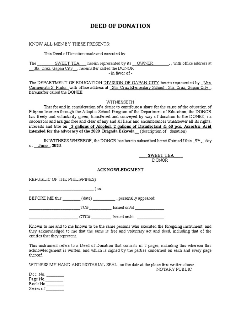 Dod Doa Sta. Cruz | PDF | Notary Public | Deed