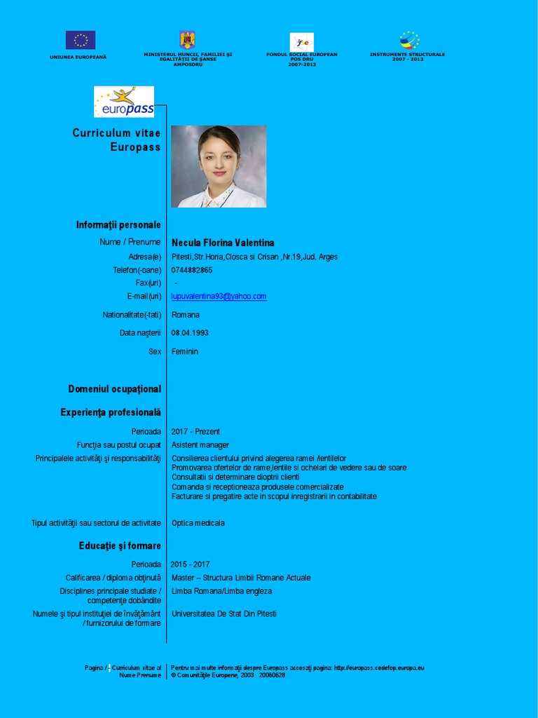 CV Valentina Necula PDF