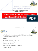 Numericals Based On Fermi Level and Fermi Distribution Fuction