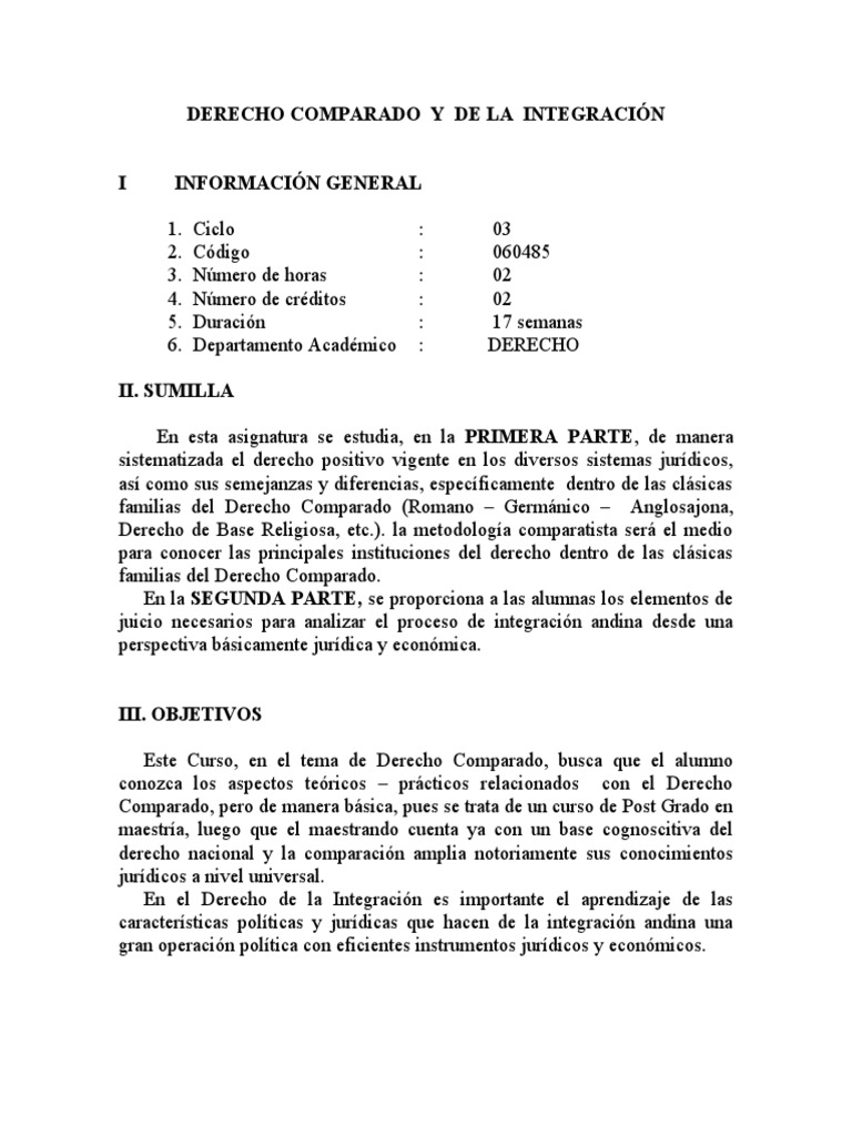 Derecho Comparado y su Integración | PDF | Ley comparativa | America latina