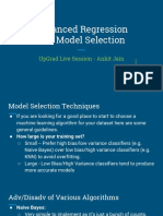 Advanced Regression and Model Selection: Upgrad Live Session - Ankit Jain