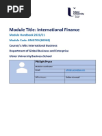 Module Title: International Finance: Module Handbook 2020/21 Module Code: BMG704 (86968)