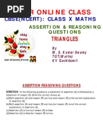 Maths X Assertion Reasoning Chapter 06