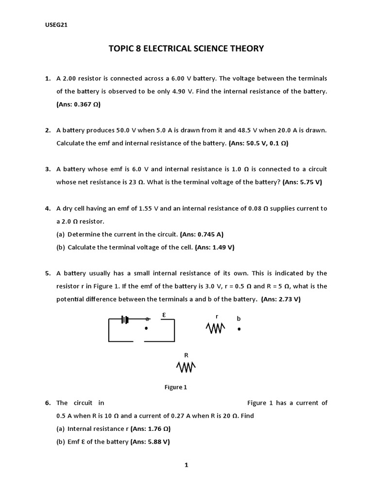 Topic 8 Electrical Science Theory | PDF | Electrical Network | Voltage