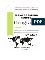 4 Plano de Estudo Remoto Geografia 9º Ano