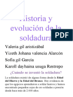 Historia y Evolución de La Soldadura