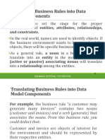 Translating Business Rules Into Data Model Components: and Constraints