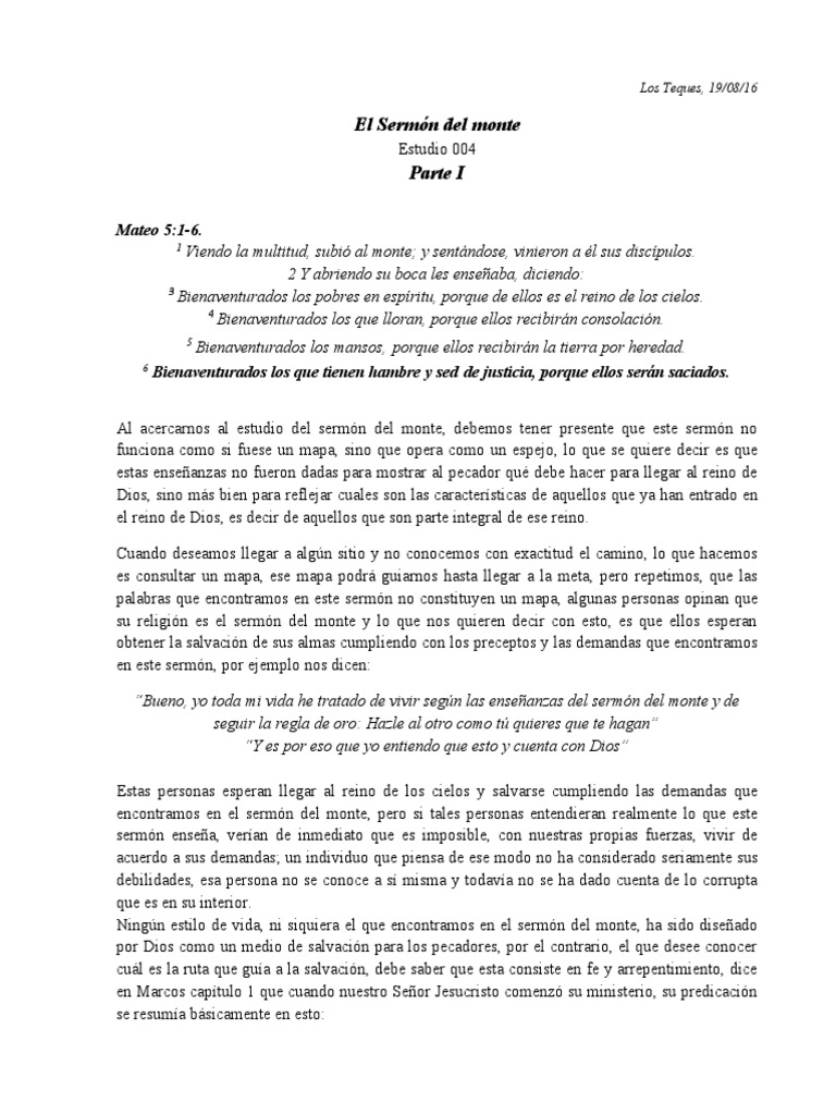 El Sermón Del Monte 004-I | PDF | Cristo (título) | Bienaventuranzas