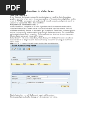 Working with alternatives in adobe forms