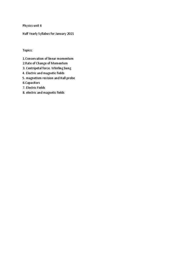 Physics Unit 6 | PDF | Science & Mathematics | Technology & Engineering