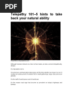 Jul 8 2018 Telepathy 101-5 Hints To Take Back Your Natural Ability